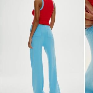 Frankie's Bikinis Breeze Pants & Lullaby Halter Top Blue Vanilla